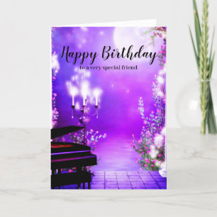 Grand Piano Birthday Card Kort