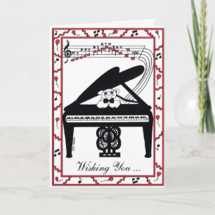 Grand Piano Birthday Card Kort