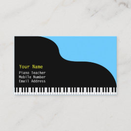 Grand Piano Blue Background Visitkort