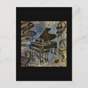 Grand Piano Collage Vykort