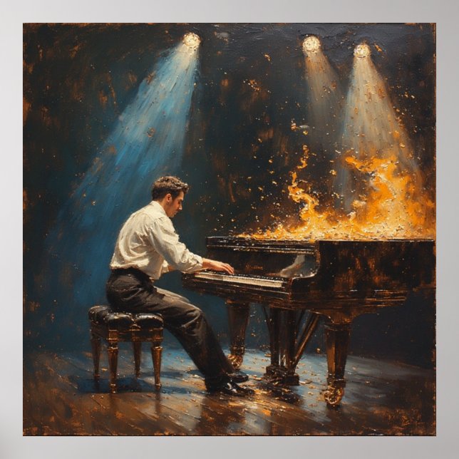 Grand Piano Eldig Framförande Poster (Framsidan)
