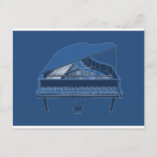 Grand Piano: Färgning av blåkopia: Vykort