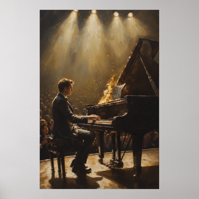 Grand Piano Fiery Performance Poster (Framsidan)