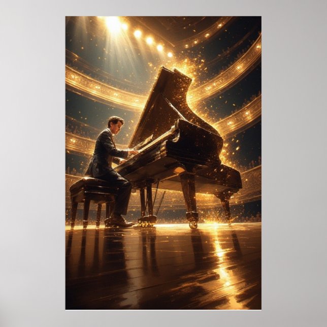 Grand Piano Fiery Performance Poster (Framsidan)
