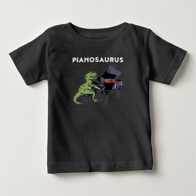 Grand Piano Gift Kids Pianist Dinosaur Music Piano T Shirt (Framsida)