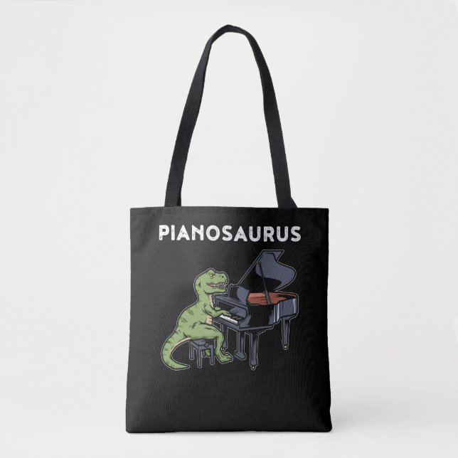 Grand Piano Gift Kids Pianist Dinosaur Music Piano Tygkasse (Framsida)