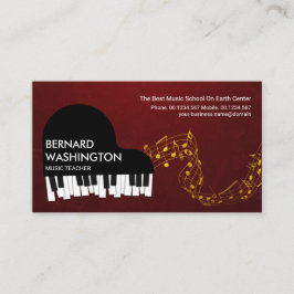 Grand Piano Guld Musik noter Pianist Visitkort
