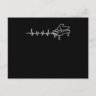 Grand Piano Heartbeat Pianist Piano Player Musicia Vykort