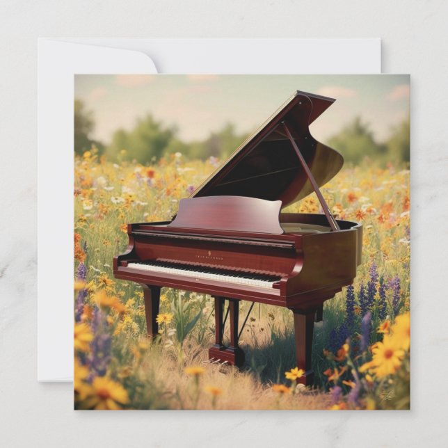 Grand Piano i Blommigten Fält Inbjudningar (Framsida)