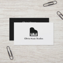 Grand Piano-ikon Musiklärare Visitkort