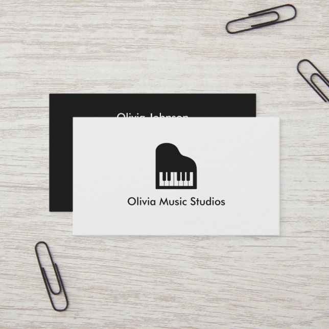 Grand Piano-ikon Musiklärare Visitkort (Fram/Back In Situ)