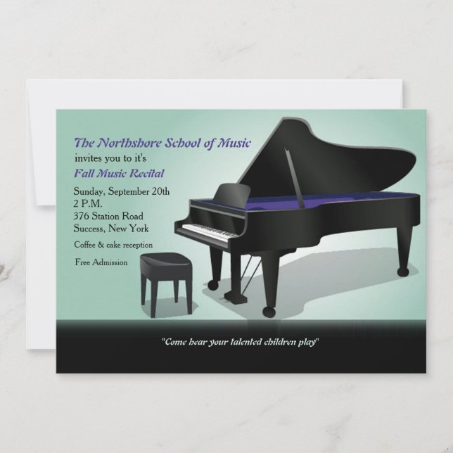 Grand Piano-inbjudan Inbjudningar (Framsida)