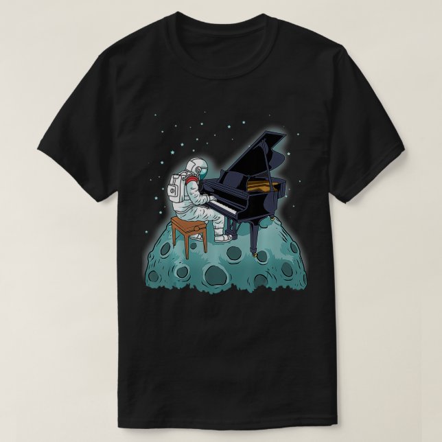 Grand Piano Kids Pianist Gift Astronaut Music Pia T Shirt (Design framsida)