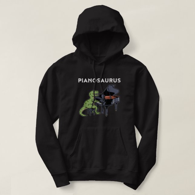 Grand Piano Kids Pianist Gift Dinosaur Music Piano Hoodie (Design framsida)