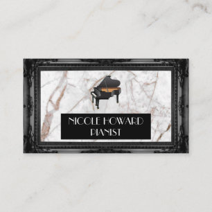 Grand Piano Marble and Classic Black Ram Visitkort
