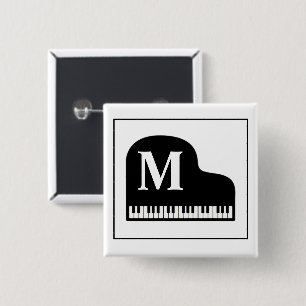 Grand Piano Monogram Pianist Black and White  Knapp