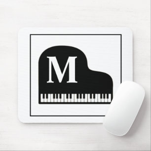 Grand Piano Monogram Pianist Black and White Musmatta