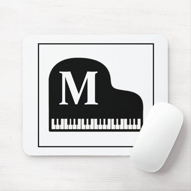 Grand Piano Monogram Pianist Black and White Musmatta (Med mus)