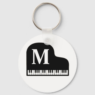 Grand Piano Monogram Pianist Personalize Nyckelring