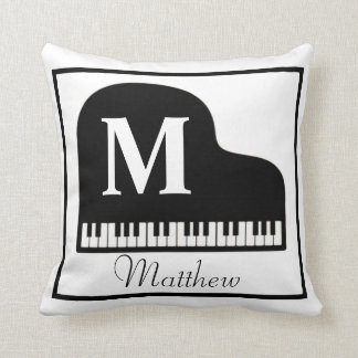 Grand Piano Monogram Pianist Personalize Square Kudde