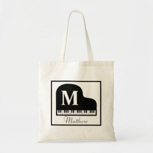 Grand Piano Monogram Pianist Personalize Tygkasse