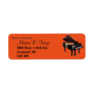 GRAND PIANO Music Älskare Returetiketter Returadress Etikett