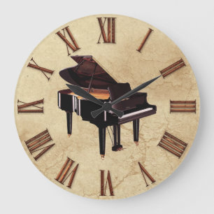 Grand Piano Music-Älskare Wall Clock Stor Klocka