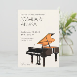 Grand Piano Music bröllop Inbjudningar