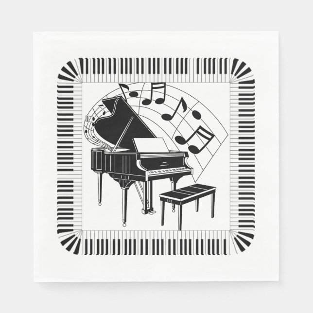 Grand Piano Music Firande Pappersservett (Framsidan)