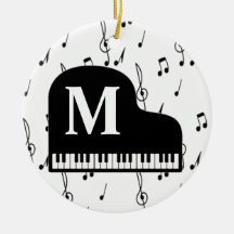 Grand Piano Music Note Monogram Pianist