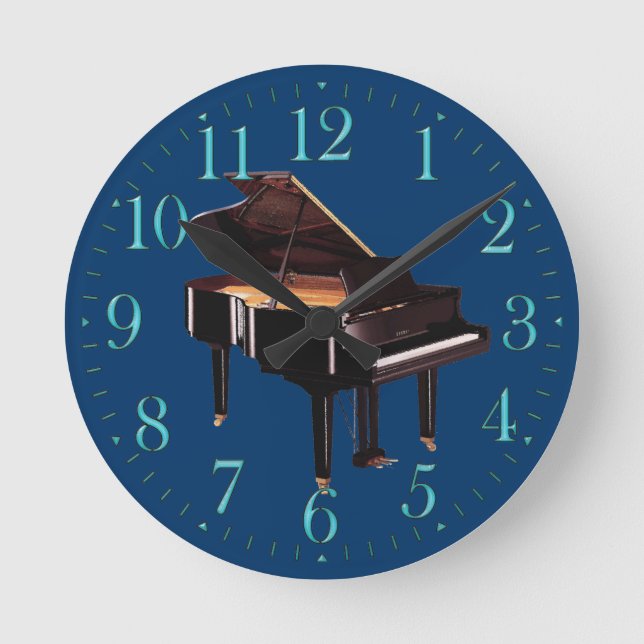 Grand Piano Music-themed Wall Clock Rund Klocka (Framsida)
