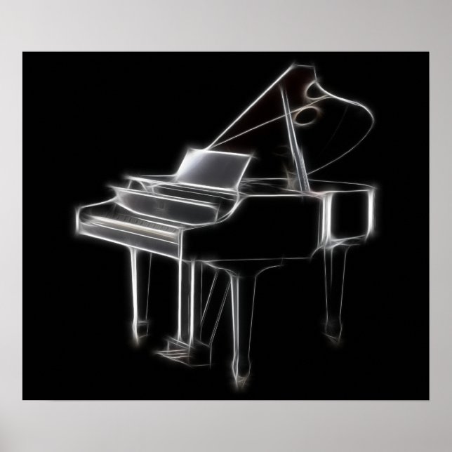 Grand Piano Musical Classical Instrument Poster (Framsidan)