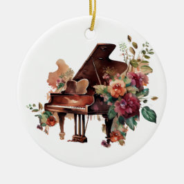 Grand Piano och Blommigt jul Ornament