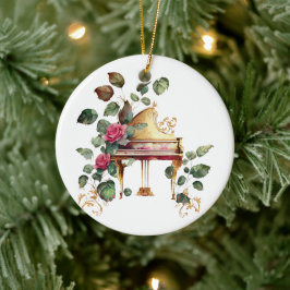 Grand Piano och Blommigt jul Ornament