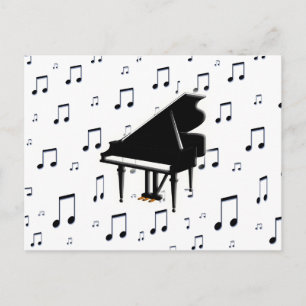 Grand Piano och Musik noter Vykort