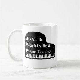 Grand Piano Personalize World's Best Piano Teacher Kaffemugg