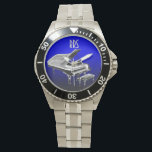 Grand Piano Personlig Monogram Gift Watch Armbandsur<br><div class="desc">Om du vill anpassa eller anpassa med pianists initialer/namn väljer du idealiskt teckensnitt, teckensnitt färg eller tar bort det om det inte behövs. Finns i många olika stilar och färg.</div>