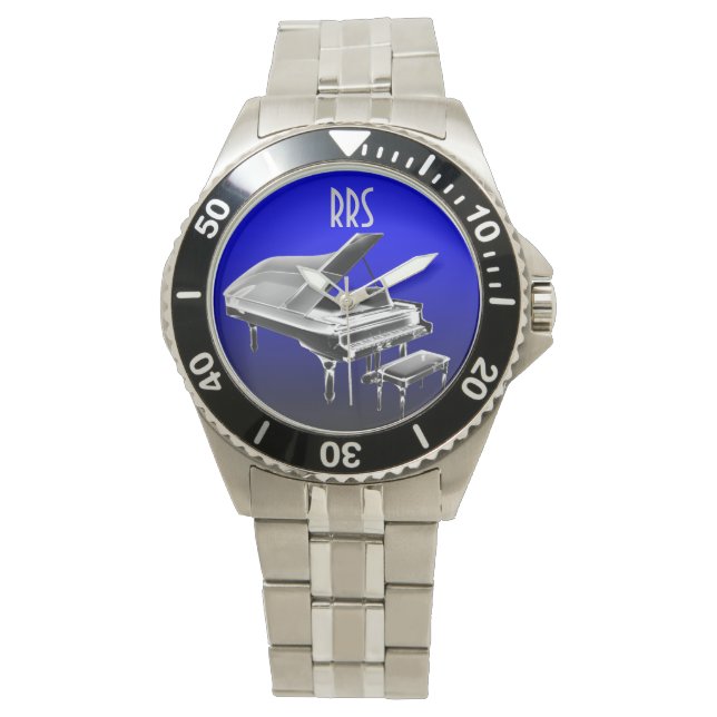 Grand Piano Personlig Monogram Gift Watch Armbandsur (Framsida)