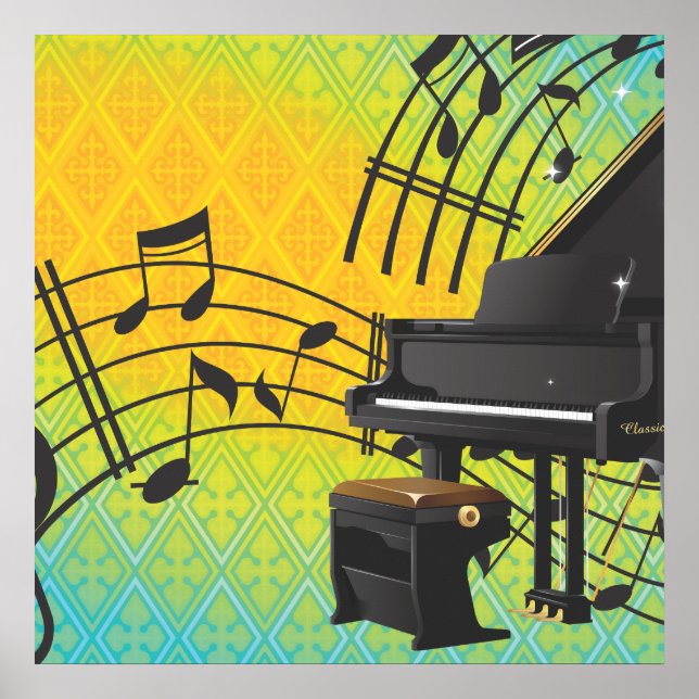 Grand piano seriefigurer tryck (Framsidan)