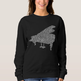 Grand Piano Silhouette Made från Musik noter Prem T Shirt