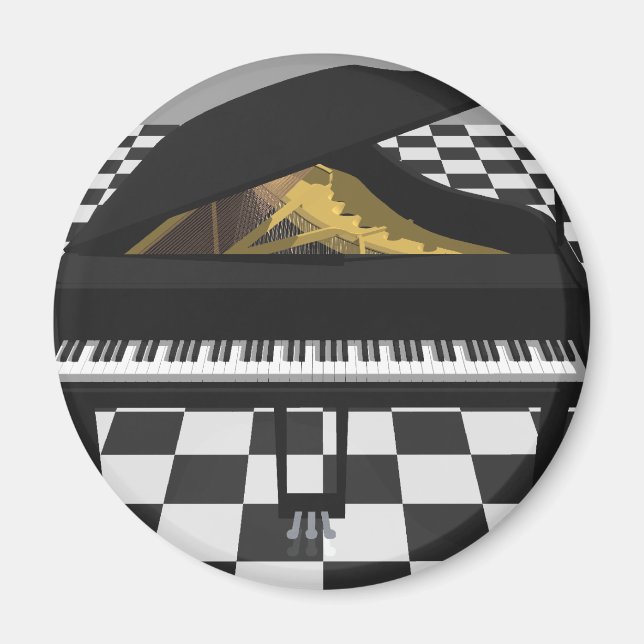 Grand Piano & Tile Golv: 3D-modell: Magnet (Framsidan)
