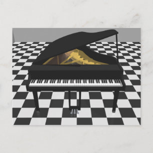 Grand Piano & Tile Golv: 3D-modell: Vykort
