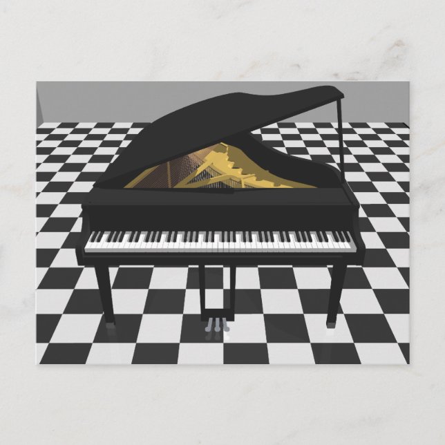 Grand Piano & Tile Golv: 3D-modell: Vykort (Framsida)