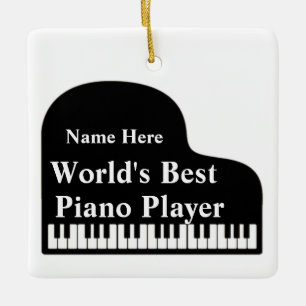 Grand Piano World's Best Piano Player Julgransprydnad Keramik