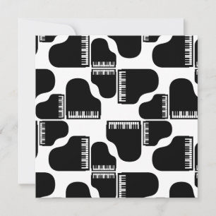 Grand Pianos Music Thed Piano Art ANPASSNINGSBAR F Inbjudningar