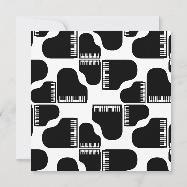 Grand Pianos Music Thed Piano Art ANPASSNINGSBAR F Inbjudningar (Framsida)