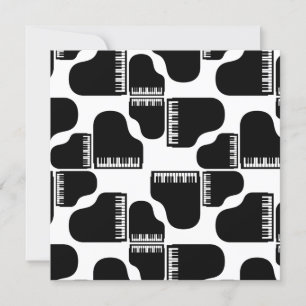 Grand Pianos Music Thed Piano Art ANPASSNINGSBAR F Inbjudningar