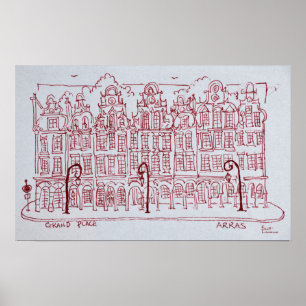 Grand Place Artoisregionen, Arras, Frankrike Poster