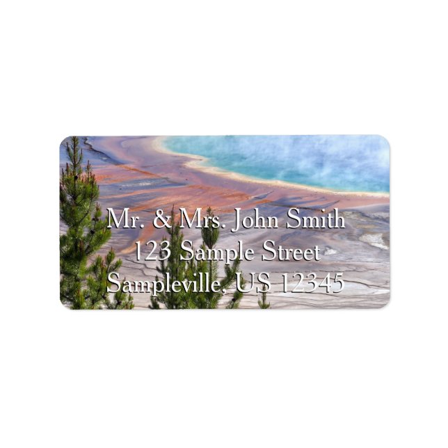 Grand Prismatic Overlook Adressetikett (Framsidan)