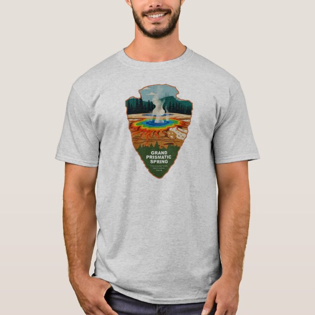 Grand Prismatic Spring Yellowstone Arrowhead T Shirt (Framsida)